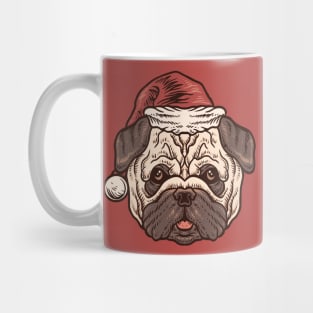 Cute Christmas Pug Illustration Mug